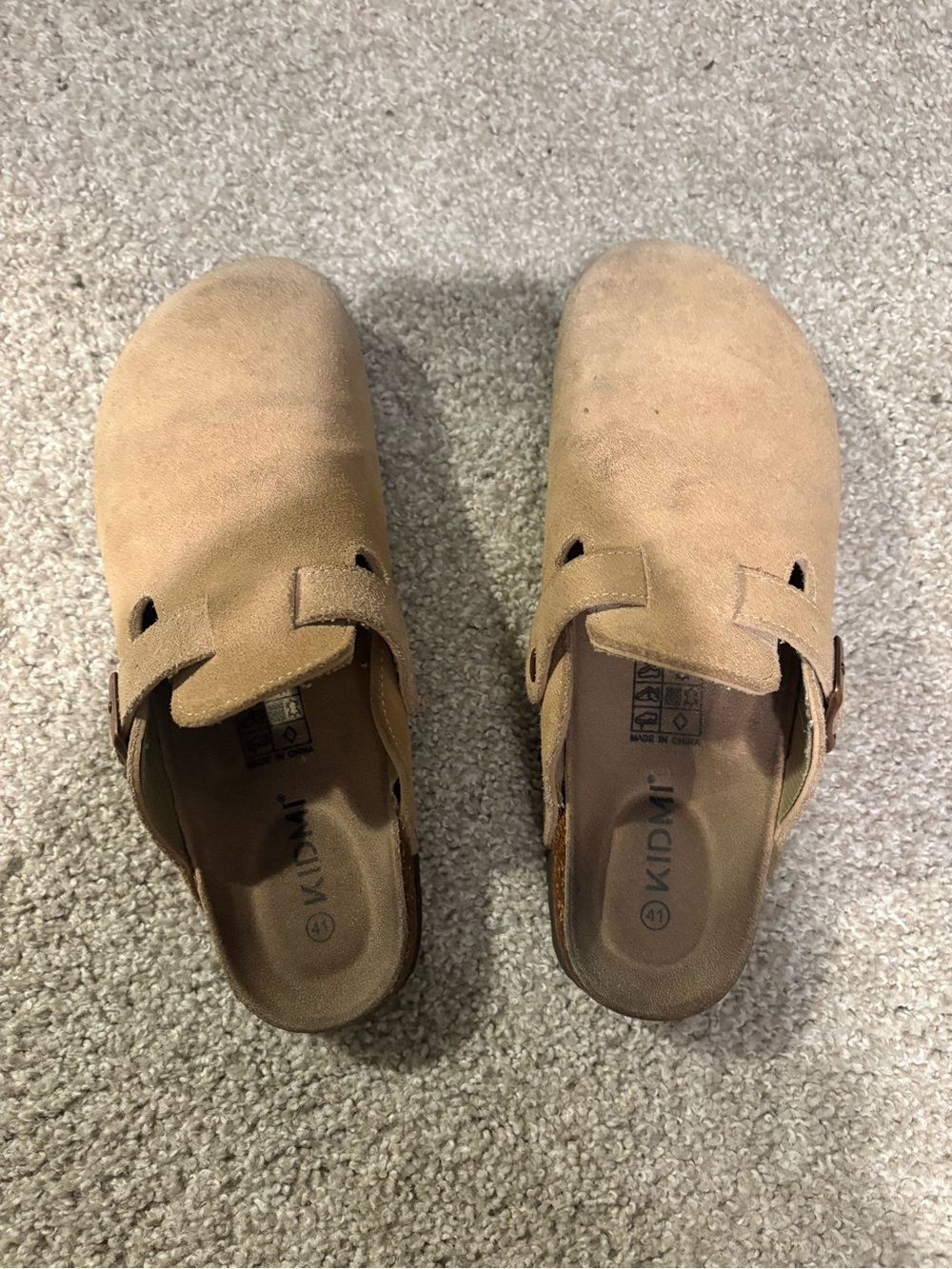 Women's Suede Slip-On Clogs in Tan